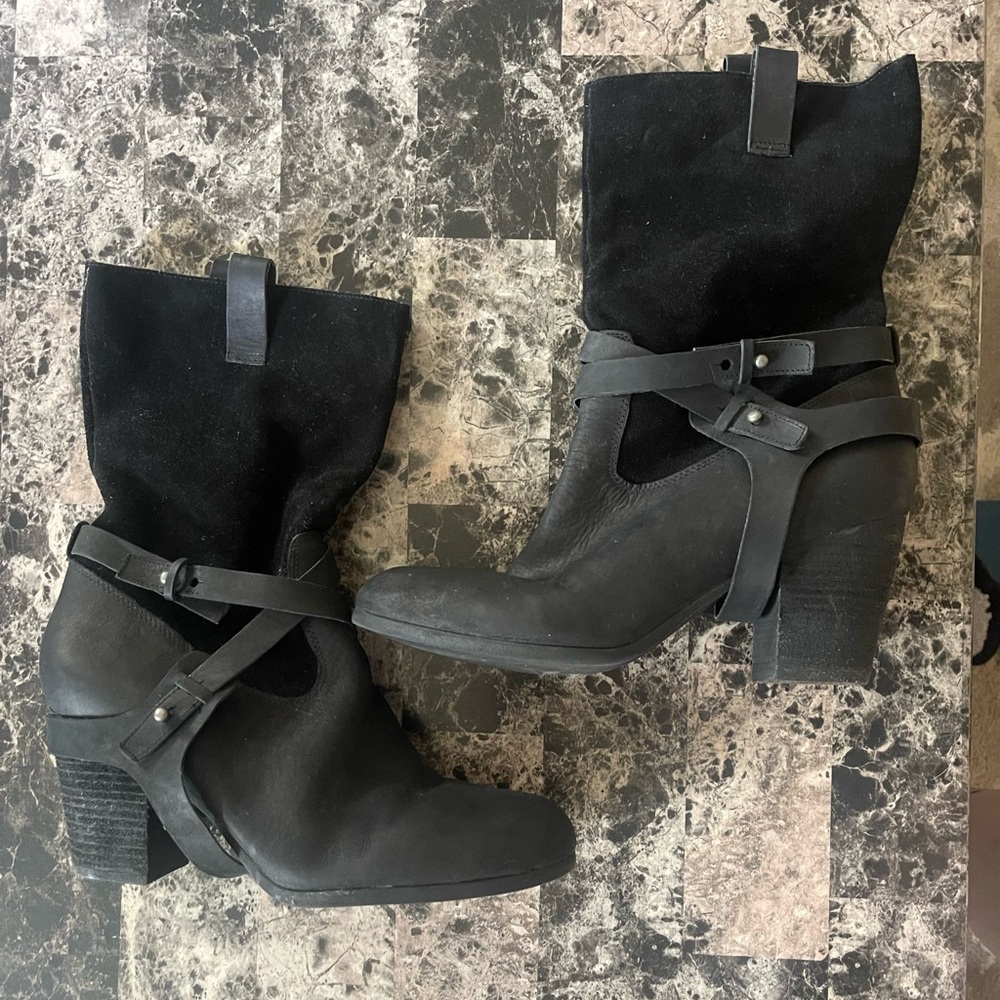Ralph Lauren black suede boots